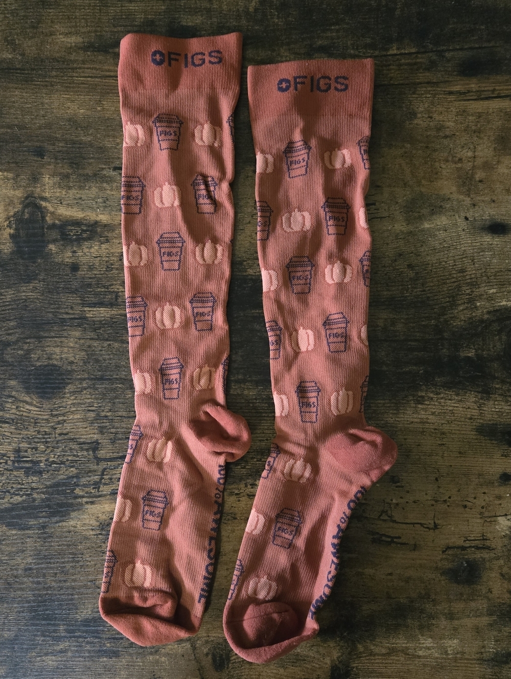 New Figs Compression Socks Pumpkin Latte Size M